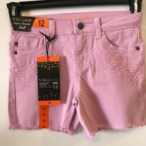 NWT: VIGOSS Girls super stretch Twill Pink shorts
